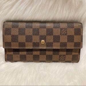 Authentic Louis Vuitton Damier Ebene Wallet MI 888